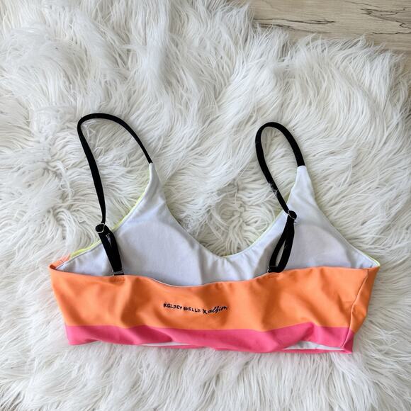 Womens Albion Neon Colorblock Triangle Padded Swim Suit Top Medium - Picture 2 of 5